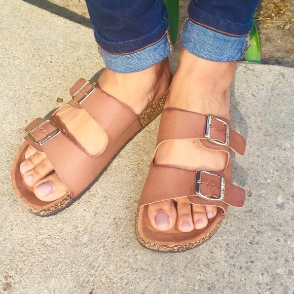 LAST 1🛑 chestnut double strap cork  sandal - Picture 5 of 7